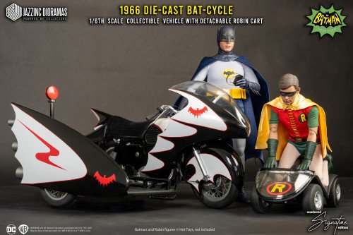1/6 scale Die-Cast Batman (1966) Batcycle with Sidecar, Ultimate Signature Edition